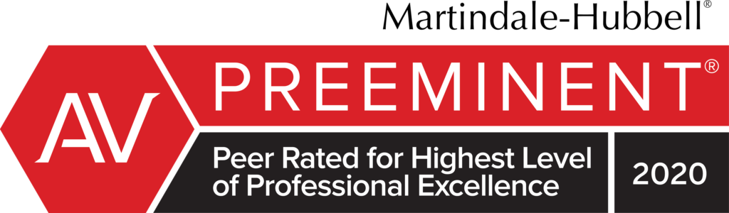 Peer Rated for Highest Level of Professional Excellence 2020